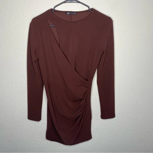 Zara brown long sleeve dress Zara brown long sleeve dress